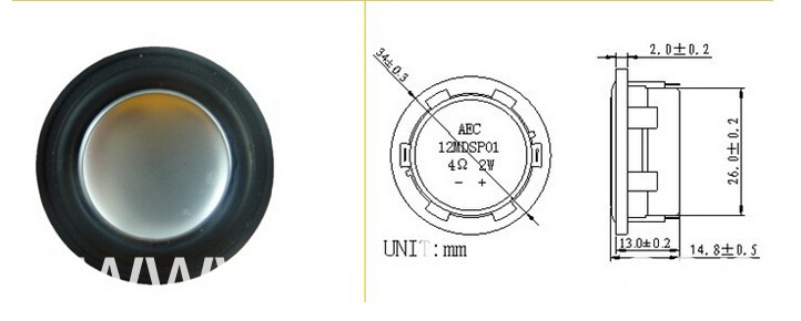 Fbmb3415 4 Ohm 2 Watt 34mm Multimedia Loudspeaker with Mounting Hole (Fbele)